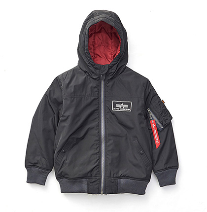 KIDS HOODED RIB JACKET